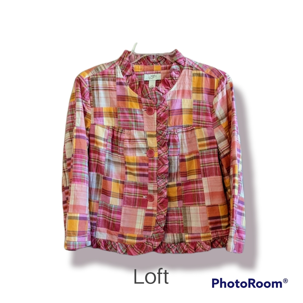 Loft Madras Plaid Jacket